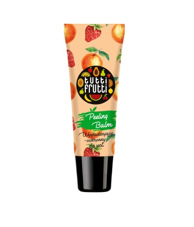 TUTTI FRUTI Orange & Strawberry smoothing & protecting lip peeling balm with fruits oils